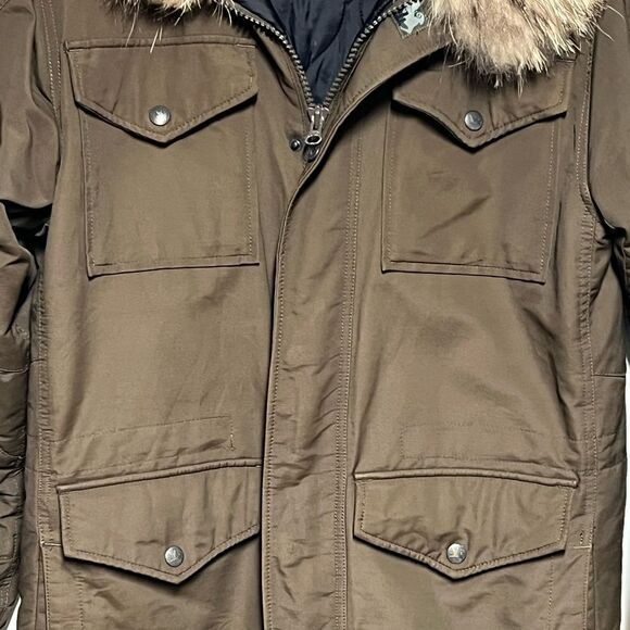 Spiewak and Sons Brown Field Jacket Coyote Fur Collar Mens S Womens - Picture 9 of 10
